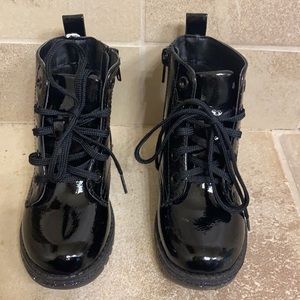 Toddler black combat boots.